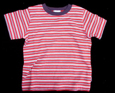 画像1: キッズ ストライプ Tシャツ(ネイビー/レッド）/Stripe T-shirt(Navy/Red)