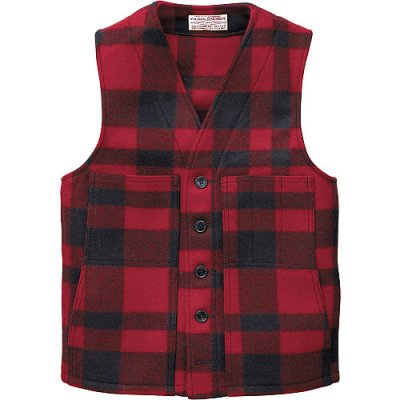 画像1: フィルソン マッキーノ ウールベスト（レッド×ブラック）/Filson Mackinaw Wool Vest