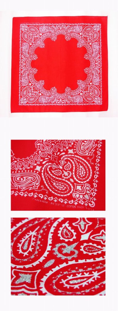 画像1: バンダナ ハバハンク HAV-A-HANK ペイズリー（レッド・ホワイト）/Bandana Paisley  Red White