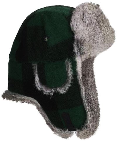 画像1: マッド ボンバー ハット 帽子（ラビット ファー グリーン・ブラック）/Mad Bomber Hat(Green Black)