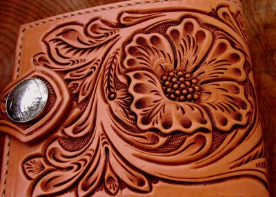 画像1: ファニー コインヘッド ビルフォード ハンドクラフト・Hand Craft(Tan Antique)/Funny Coin Head Billfold