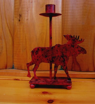 画像1: ムース（へら鹿）キャンドルホルダー/Moose Candle Holder(Rust)