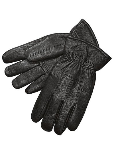 画像1: ディアスキン （鹿皮）グローブ ブラック （フリース付手袋）/Deerskin Leather Gloves Black