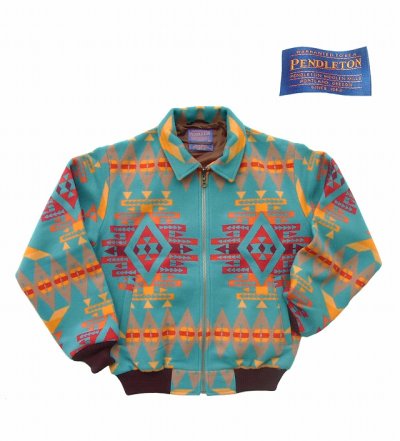 画像1: ペンドルトン ターコイズ ウール ジャケット/Pendleton Wool Jacket