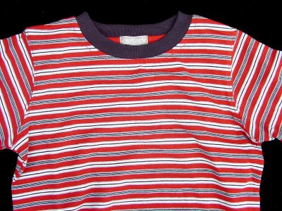 画像2: キッズ ストライプ Tシャツ(ネイビー/レッド）/Stripe T-shirt(Navy/Red)