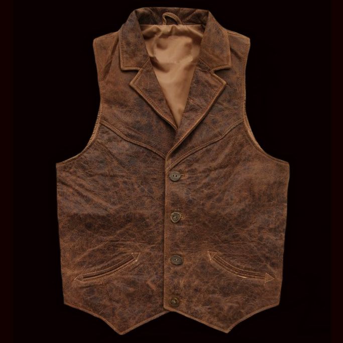 ウエスタン レザー ベスト（ブラウン）/Western Leather Vest(Brown) ベスト