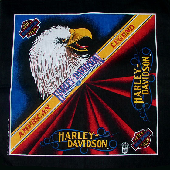 画像1: ハーレーダビッドソン バンダナ（ブラック・American Legend）/Harley Davidson Bandana (1)