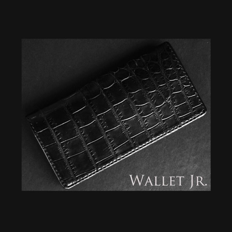 ファニー クロコダイル ウォレットJr. ブラック/Funny Wallet Jr. Crocodile Black  長財布・二つ折り財布・小銭入れ・携帯ケース・名刺入れ・ジッポケース・コンチョ