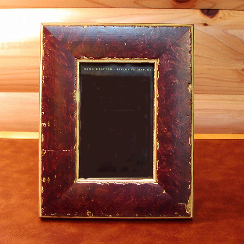 ハンドクラフト フォトフレーム（木製写真立て）/Wood Photo Frame・ Hand-Crafted ログホームデコ