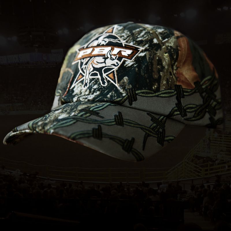 PBR プロフェッショナル ブルライダース ロデオ刺繍キャップ（モッシーオークカモ）/PBR Baseball Cap(Mossy Oak