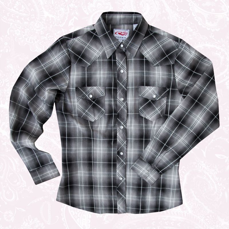 ローパー ウエスタン シャツ（長袖/ブラック・ホワイト）/Roper Long Sleeve Western Shirt(Women's)  レディースウェア