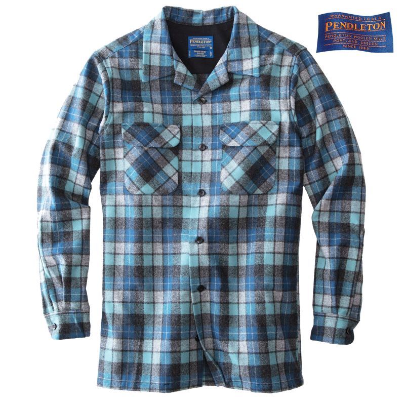 ペンドルトン ウールシャツ ボードシャツ ブルーオリジナルサーフプラッド Pendleton Board Shirt Blue Original Surf Plaid 長袖シャツ