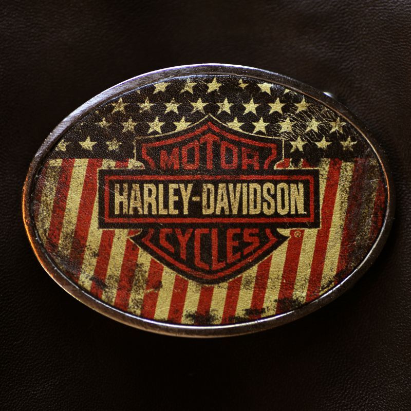 ハーレー ダビッドソン ベルト バックル（アメリカ国旗）/Harley 
