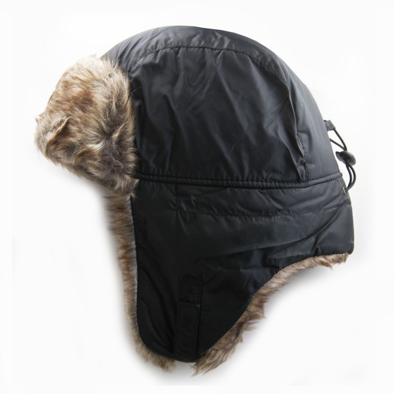 ブラック アビエーター ハット（サイズ調節タイプ）/Aviator Hat ウールハット・レザーハット・コットンハット