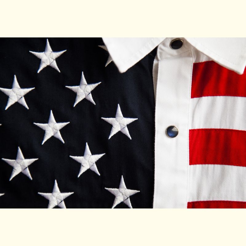 スカリー Usa 刺繍シャツ メンズ 長袖 アメリカンフラッグ Scully Long Sleeve Western Shirt 長袖シャツ