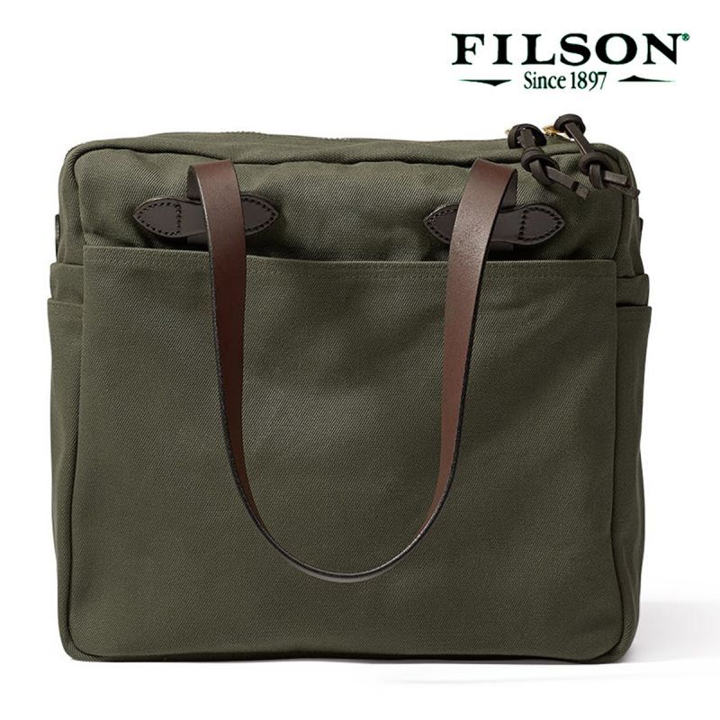 フィルソン トートバッグ（ファスナー付き/オッターグリーン）/Filson