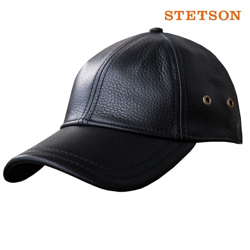 stetson leather baseball cap