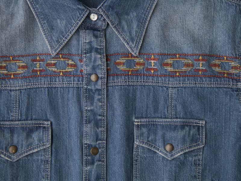 ラングラー ウエスタン 刺繍 デニム シャツ 長袖 レディース Wrangler Long Sleeve Western Denim Shirt Women S レディースウェア