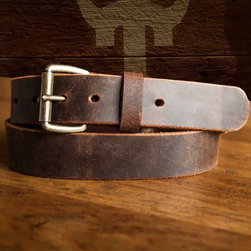 バッファロー アメリカンバイソン レザーベルト ブラウン Leather Belt Brown レザーベルト バックル