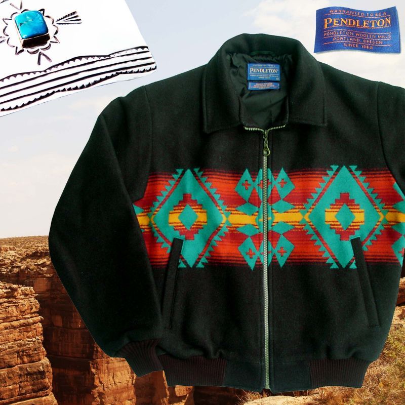 ヴィンテージ　PENDLETON ペンドルトン　ラグブルゾンジャケット　サイズMフードフードなし