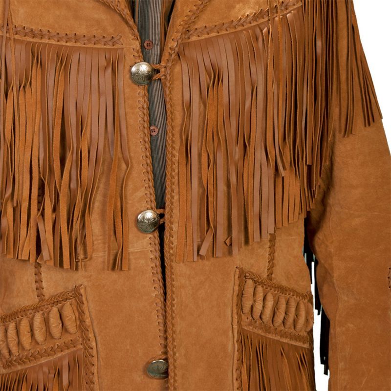 ウエスタン レザーフリンジジャケット（ブラウン）/Western Leather Fringe Jacket アウターウェア