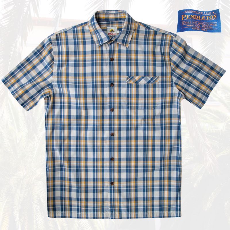 ペンドルトン 半袖 シャツ ネイビー イエロー S Pendleton Short Sleeve Surf Shirt 半袖シャツ Tシャツ ペンドルトン 半袖 シャツ ネイビー イエロー S Pendleton Short Sleeve Surf Shirt 半袖シャツ Tシャツ
