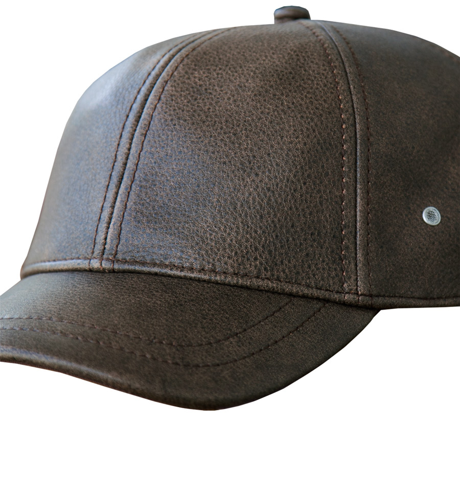 leather baseball cap