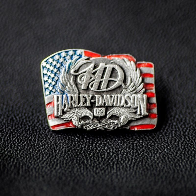 画像1: ハーレーダビッドソン アメリカ国旗&アメリカンイーグル ピンバッジ/Harley Davidson U.S. Flag&American Eagle Pins (1)