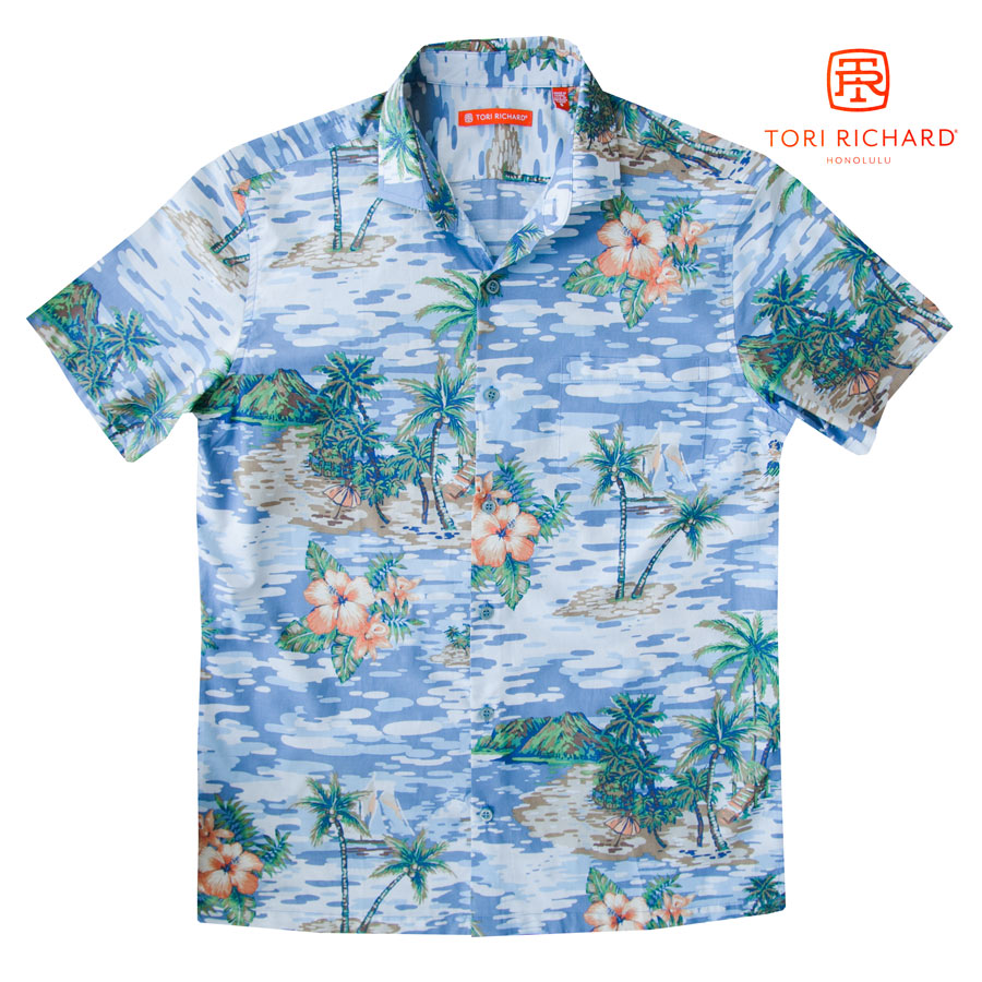 画像1: トリリチャード トロピカル アロハシャツ（半袖・ブルー）S/Tori Richard Short Sleeve Aloha Shirt(Blue) (1)