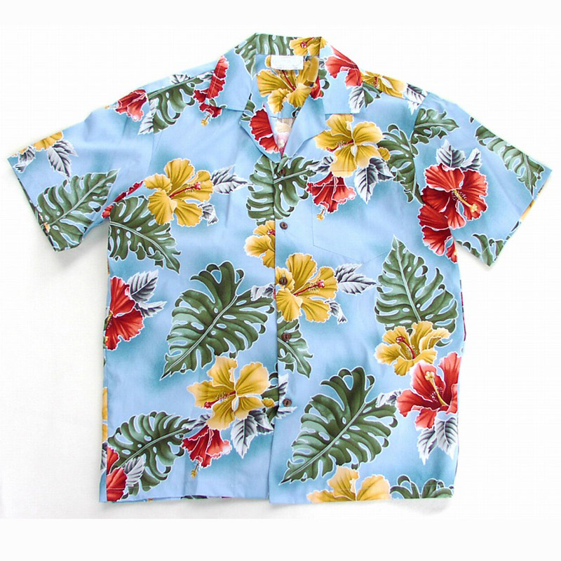 アロハシャツ・トロピカルハイビスカス ブルーハワイ/Aloha Shirt 半袖シャツ・Tシャツ