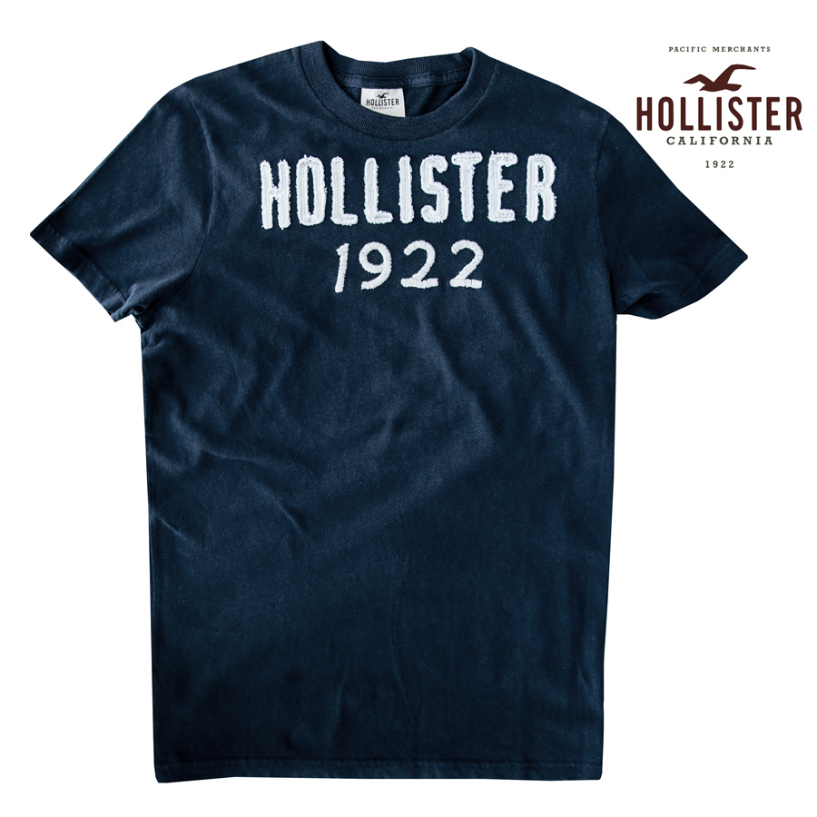 画像1: ホリスター アップリケロゴ&刺繍 半袖 Tシャツ ネイビー/Hollister Short Sleeve T-Shirt (Navy) (1)