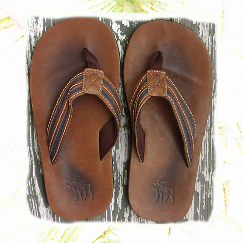 アバクロンビー フィッチ レザーサンダル メンズ Abercrombie Fitch Leather Flip Flop Mens ブーツ シューズ ブーツアクセサリー ケアー用品