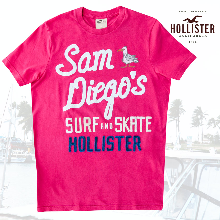 ホリスター 半袖 Tシャツ ピンクL/Hollister Short Sleeve T-Shirt Sam ...