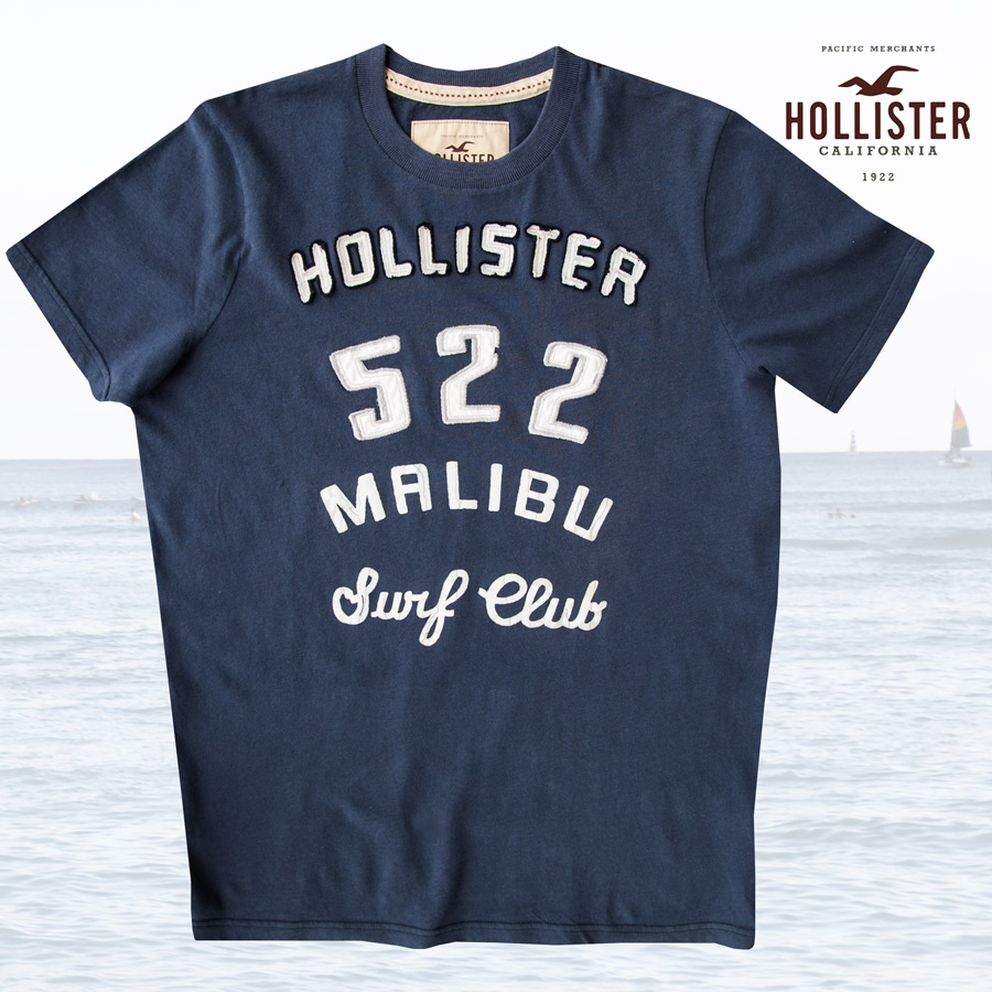 ホリスター アップリケ 半袖 Tシャツ ネイビーXL/Hollister Short