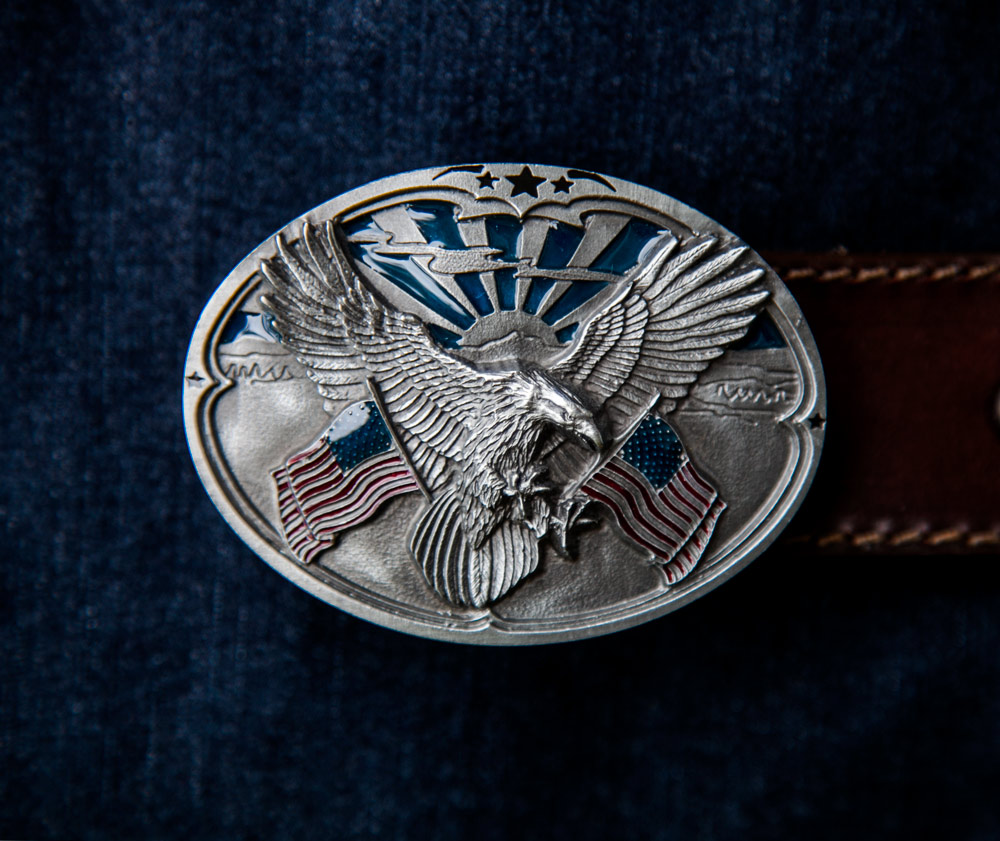 アメリカンイーグル&星条旗 ベルト バックル/American Eagle&U.S.Flag Belt Buckle