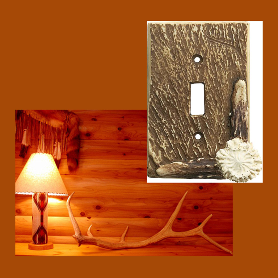 画像1: 鹿の角 スイッチプレート アメリカ 仕様品 1口/Electrical Cover(Single) (1)