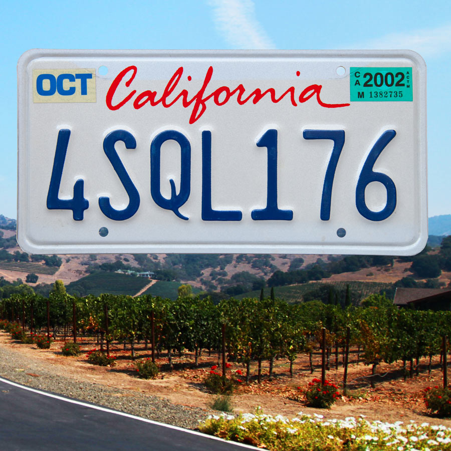 アイテム勢ぞろい アメリカ合衆国 USA カリフォルニア州車用ナンバープレート 5AMY628 late2000late2011シリーズ 送料