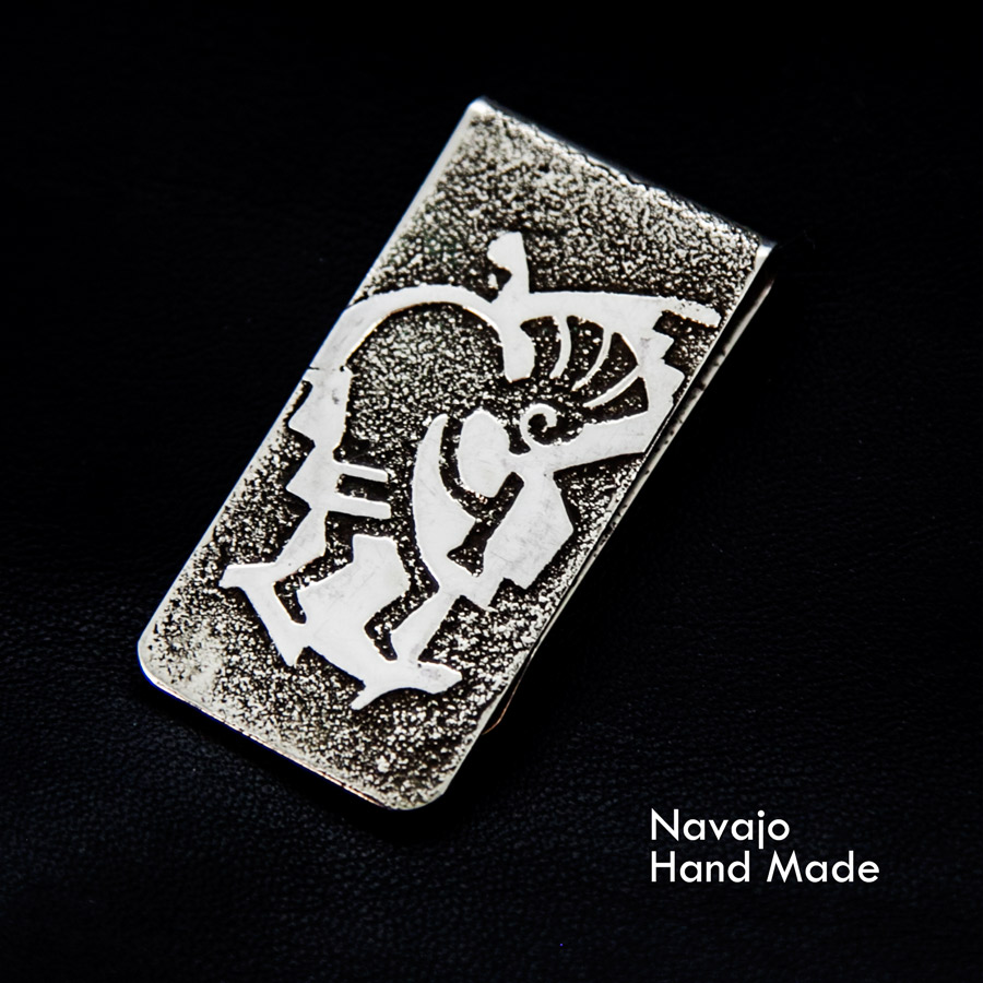 ココペリ マネークリップ アメリカインディアン ナバホ族 ハンドメイド Navajo Hand Made Kokopelli Money Clip ブレスレット マネークリップ ライター