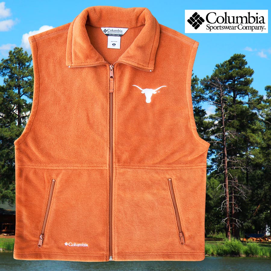 コロンビア スポーツウェア テキサスロングホーンズ フリース ベスト（ロングホーンズオレンジ）/Columbia Sportswear Texas  Longhorns Fleece Vest(Cedar) ベスト