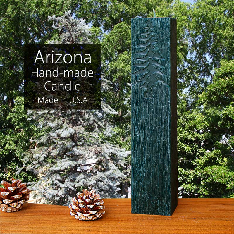 画像1: アリゾナ ハンドメイド アート アロマキャンドル（フォレストグリーン）/Hand-made Forest Green Candle (1)