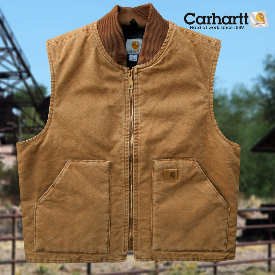 カーハート サンドストーンダック ベスト（カーハートブラウン）/Carhartt Vest(V02 Brown) ベスト