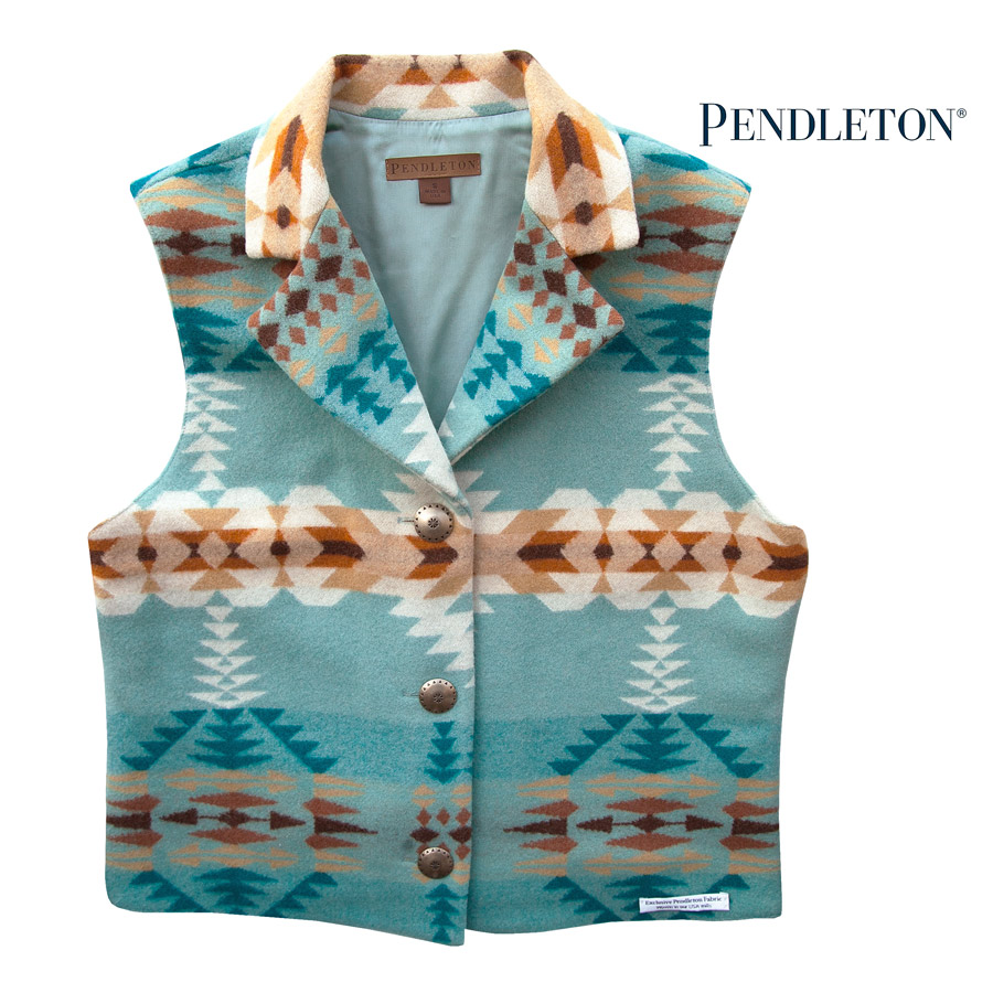 画像1: ペンドルトン レディース ピュアーヴァージンウール ベスト（ブルー・ブラウン）/Pendleton Pure Virgin Wool Vest(Women's) (1)