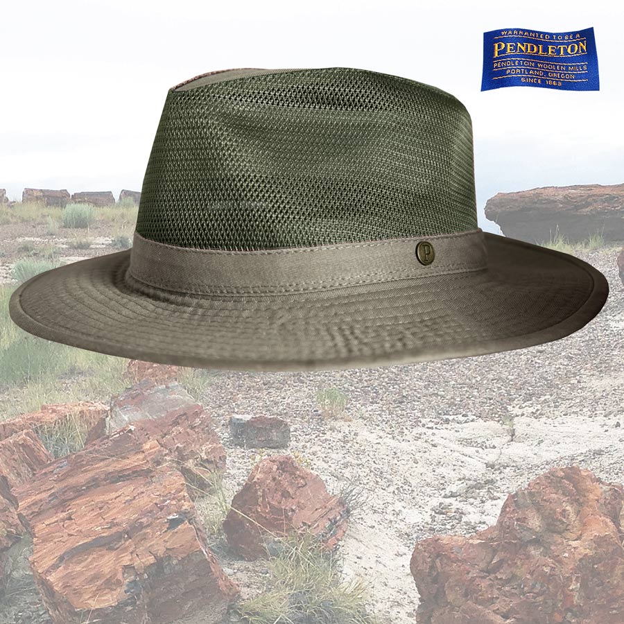 画像1: ペンドルトン メッシュクラウン クラッシャブル ブリーザーハット（グリーン）M/Pendleton Breezer Hat(Green) (1)