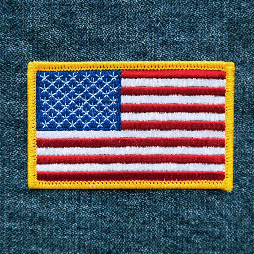 ワッペン アメリカ国旗 星条旗 9.0cm×5.6cm/Patch ピンバッジ・ワッペン・ステッカー・マグネット