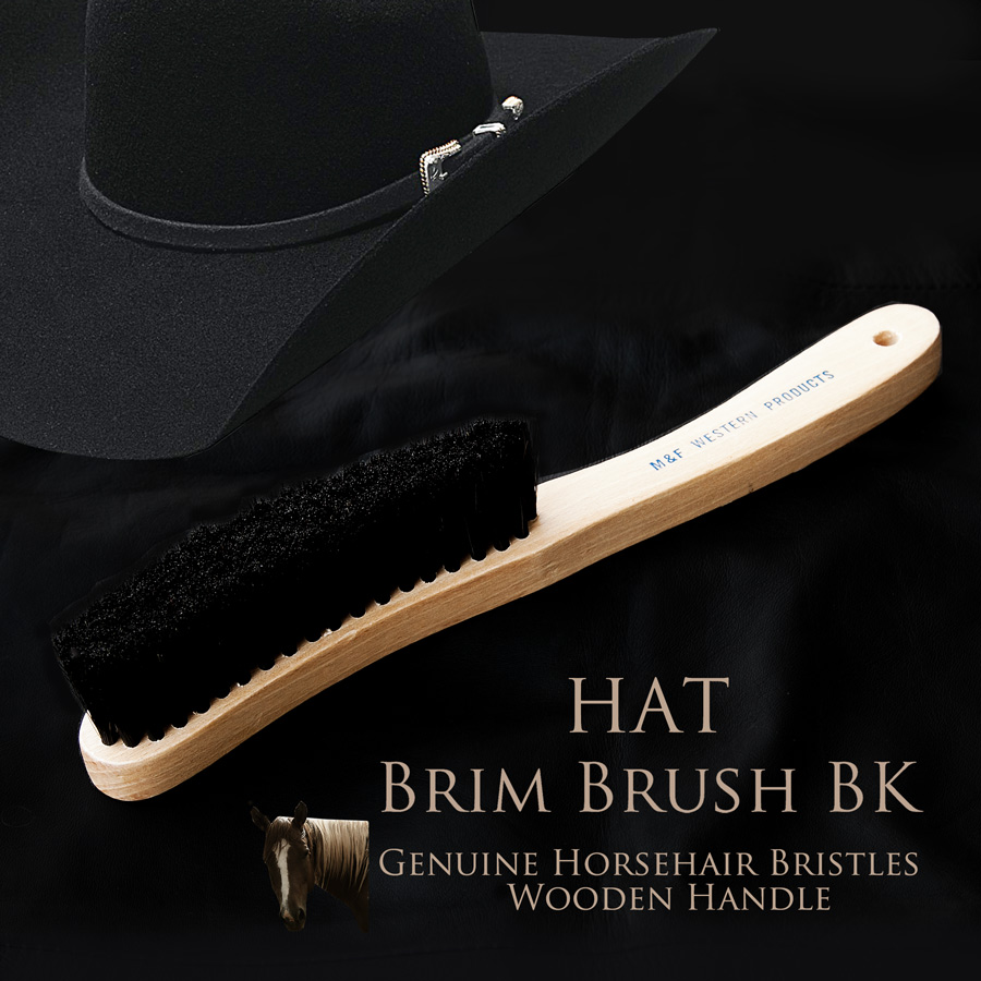 画像1: ハット用 ブラシ ホースヘアー ブリムブラシ（ブラック）/Hat Brush Horsehair Brim Brush Black (1)