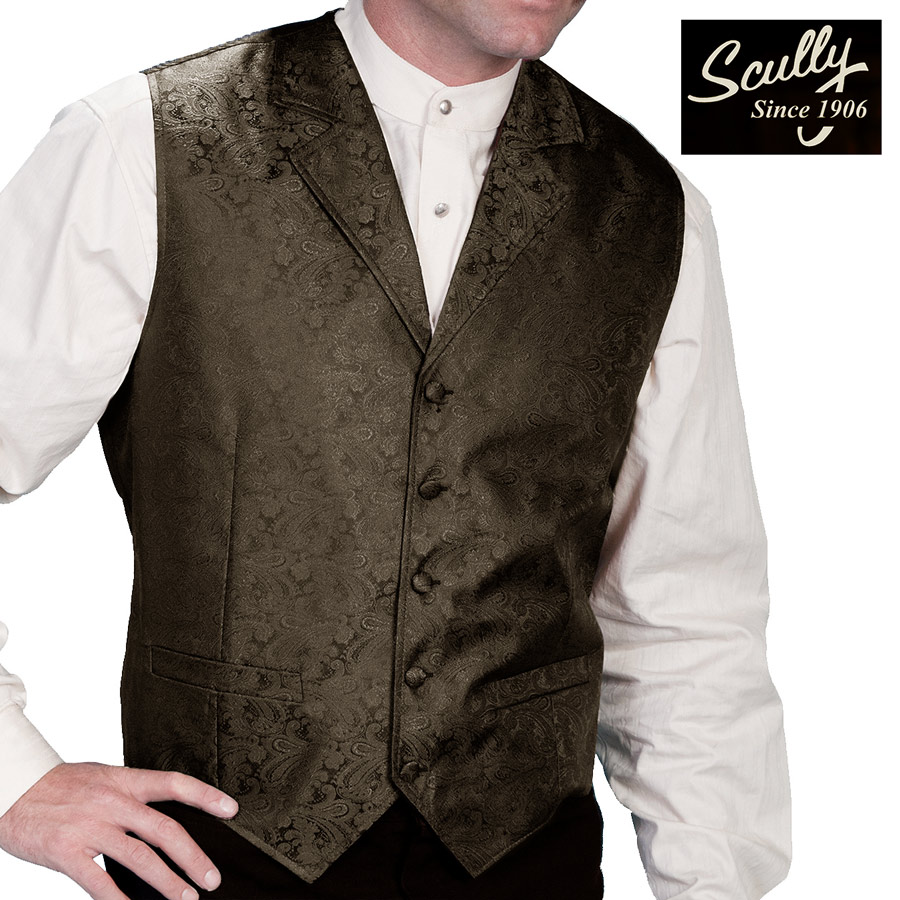 画像1: スカリー オールドウエスト ペイズリー ベスト（ブラウン）/Scully Old West Paisley Vest(Brown) (1)