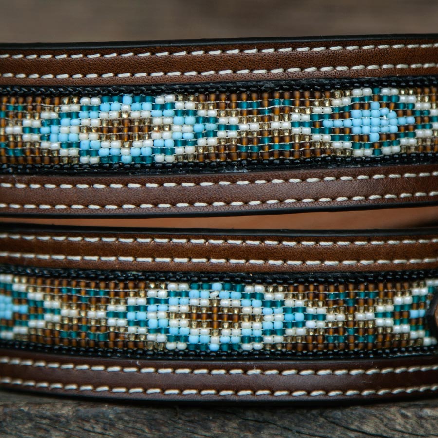 ノコナ ビーズ レザーベルト(ブラウン)/Nocona Western Belt(Brown ノコナ ビーズ レザーベルト(ブラウン)/Nocona Western Belt(Brown
