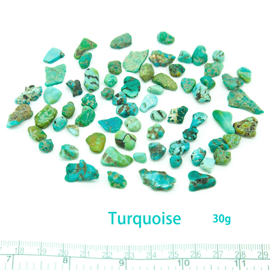 画像1: ターコイズ石・トルコ石 30g（ペンダントトップ・ネックレス・ピアス・リングなどジュエリー製作用材料）/Turquoise (1)