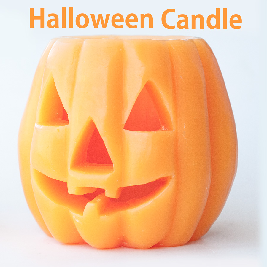 ハロウィンキャンドル パンプキンフェイス ジャック オー ランタン オレンジ Halloween Candle Pampkin Face Jack O Lantern Orange ログホームデコ