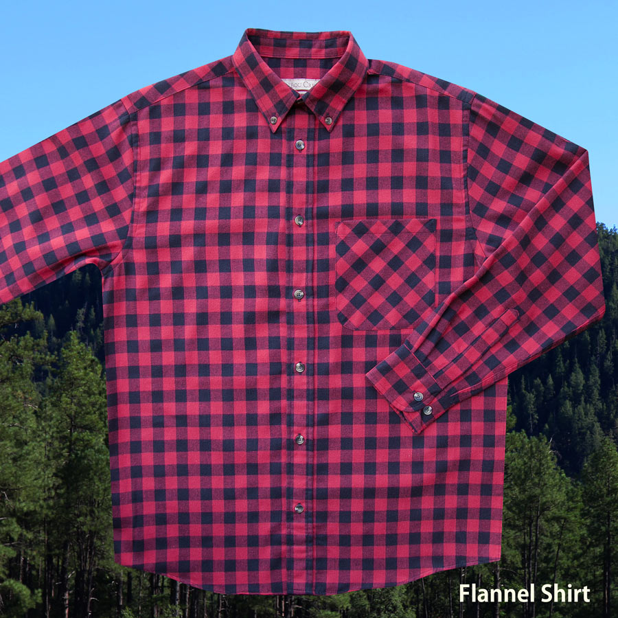 画像1: フランネルシャツ（レッド バッファロープラッド・長袖）M/Flannel Shirt(Red Buffalo Plaid) (1)